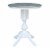 30 in. Round Top Pedestal Counter Height Wood Dining Table in White/Heather Gray Perspective: front