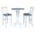 30  Round Wood Bar Height Table With 2 X-back Stools in White/Heather Gray Perspective: front
