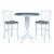 36  Round Wood Extension Bar Height Table and 2 Stools in White/Heather Gray Perspective: front