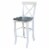 X-back Solid Wood Bar Height Stool  in White/Heather Gray Perspective: front