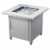 Endless Summer Outdoor Fire Pit Table with Faux Marble Finish, White Glass Perspective: front