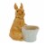 National Tree Company Ceramic Bunny with Basket Table Decoration, Basket Empty to Fill, Perspective: front