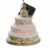 Old World Christmas Wedding Cake. Glass Bride Groom Ornament 32017 Perspective: front
