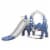 TR LAYNE Indoor/Outdoor Kids 4 Function Slide, Baby Swing & Basketball Hoop Combo. Perspective: front