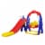 TR LAYNE Indoor/Outdoor Kids 4 Function Slide, Baby Swing & Basketball Hoop Combo. Perspective: front