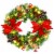 Costway 24'' Pre-lit Artificial Christmas Wreath Battery Operated w/ 50 LED Light & Timer Perspective: front