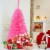 Costway 3 ft Premium Artificial Christmas Mini Tree Holiday Season Pink w/ Plastic Stand Perspective: front