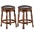 Costway Set of 2 24'' Swivel Bar Stool Leather Padded Dining Kitchen Pub Chair Backless Perspective: front