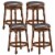 Costway Set of 4 24'' Swivel Bar Stool Leather Padded Dining Kitchen Pub Chair Backless Perspective: front