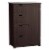 Wooden 4 Drawer Bathroom Cabinet Storage Cupboard 2 Shelves Free Standing Brown Perspective: front