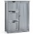 Costway Bathroom Floor Cabinet Side Storage Cabinet with 3 Drawers and 1 Cupboard Grey Perspective: front