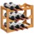 Costway 3-Tier Rubber Wood Wine Rack 12 Bottles Wine Display Holder Tabletop Bar Kitchen Perspective: front
