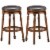 Costway Set of 2 29'' Swivel Bar Stool Leather Padded Dining Kitchen Pub Chair Backless Perspective: front