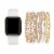 White Silicone Band & Bracelet Bundle for Apple Watch 1,2,3,4,5,6 & SE -  Size 42mm/44mm Perspective: front