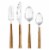 Hampton Forge Tomodachi Dali Wood Look Flatware Set - Brown/Silver Perspective: front
