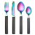 Hampton Forge Tomodachi Flatware Set - Rainbow Titanium Perspective: front
