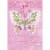 Large Butterfly Decorated with Flowers and Vines on Pink Bkgd: Wife Valentine's Day Card Perspective: front