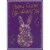 Flowers, Hearts, Butterflies: Bunny Shape on Dark Purple Granddaughter Easter Card Perspective: front