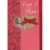 Light Brown 3D Candy Box Lid, Sparkling Red Bow, Ribbon Along Right Edge Valentine's Day Card Perspective: front