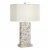 Pacific Coast Lighting Block Mother of Pearl Rectangle Resin Table Lamp in White Perspective: front