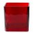 CBK Winter Blooming Cube Square Glass Vase - Red / Green Perspective: front