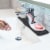 Silicone Faucet Mat Kitchen Sink Splash Guard Drain Mat 44.7X16cm Black Grey Black Perspective: front