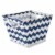Design Imports CAMZ36943 12 x 9 x 8 in. Chevron Polyester Trapezoid Storage Bin, Nautical Blu Perspective: front