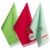Design Imports CAMZ37657 Assorted Holiday Ornaments Embellished Dish Towel Set - Set of 3 Perspective: front