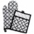 Design Imports CAMZ38496 Lattice Oven Mitt & Potholder Set - White Perspective: front