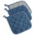 DII Blue Terry Potholder (Set of 3) Perspective: front