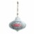 Midwest 14  Silver and Red 'Believe' Onion Wall Hanging Christmas Ornament Perspective: front