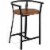 Sunny Designs Metroflex 24  Mid-Century Sturdy Metal Barstool in Rustic Oak Perspective: front