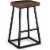 Sunny Designs 30  Mid-Century Wood & Metal Saddle Barstool in Mahogany Perspective: front