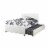 Multi utility Twin Bed With Trundle Squ Tufted Head Boards White- Saltoro Sherpi Perspective: front