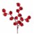 Artificial Holiday Red Berry Pick with 15 berries-10 (24 Pieces) Perspective: front