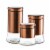 Whole Housewares | 3 Canister Set (28/38/50oz) | Glass Spice Jars | Bronze Cover & Lid Perspective: front