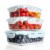 WHOLE HOUSEWARES | Glass Food Storage Containers Meal Prep, 3 Sizes | Airtight Lids . Perspective: front