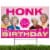 Prime Party Golden Girls Yard Sign with stakes, Honk It's My Birthday Perspective: front