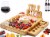 Bamboo Cheese Board Charcuterie Platter and Serving Meat Board Including 4  Steel Knife Perspective: front
