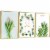 Framed Canvas Wall Paintings-Nordic Green Leaves Pink Flower-Aesthetic Prints for Décor Perspective: front