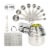 TQS Stainless Steel Measuring Cup and Spoons - Set of 20 Perspective: front