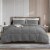 Lux Decor Collection Twin Single Comforter, Microfiber Soft 1PC Duvet Insert - Grey Perspective: front