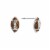 Elements Silver Plated Crystal Football Stud Earrings Perspective: front