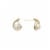 Elements Gold Over Silver White Pearl Teardrop Shaped Stud Earrings Perspective: front