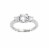 Elements Silver Plated 3-Stone Cubic Zirconia Ring Perspective: front