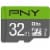 PNY 32GB Elite Class 10 U1 MicroSD Flash Card Perspective: front