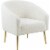 Meridian Furniture Barlow Faux Sheepskin Fur Accent Chair with Gold Legs Perspective: front