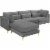 Meridian Furniture Julia Gray Velvet Modular Sectional Perspective: front