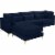 Meridian Furniture Julia Navy Velvet Modular Sectional Perspective: front