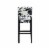 Linon Corey 30  Wood Cow Print Bar Stool in Black Perspective: front